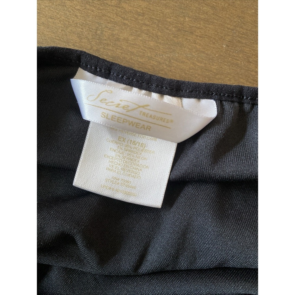 Secret Treasures Velvet Lace Trim Chemise Womens 1X Black Sleepwear Y2K Nightie - Picture 7 of 7